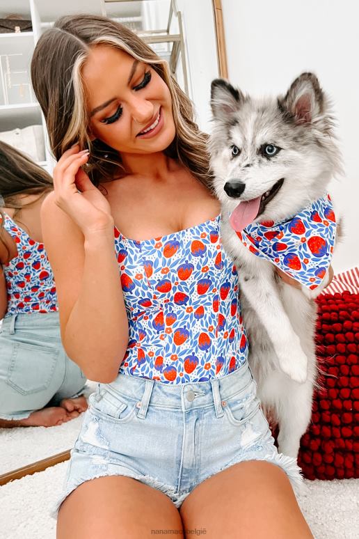 aardbei originele bedrukte haar- of hondenbandana NanaMacs HPTT1550