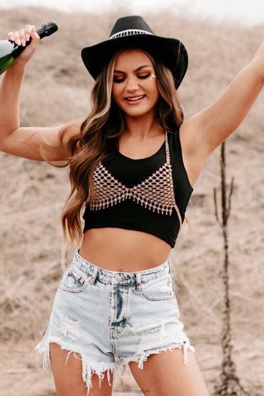 goud esmerelda gebloemde lichaamsketting NanaMacs HPTT4065