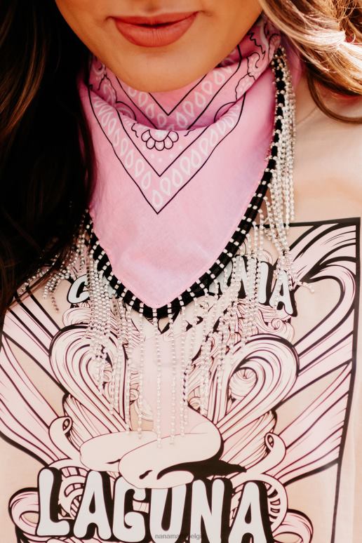 roze cool it cowboy bandana sjaal met strass franjes NanaMacs HPTT4563