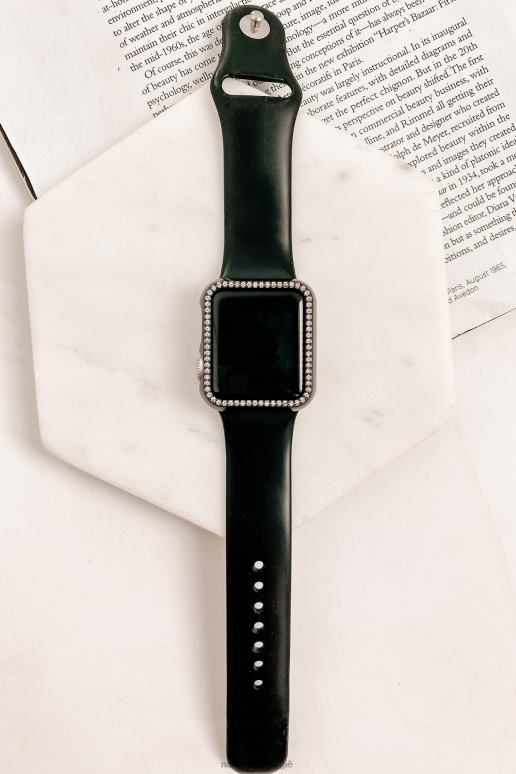 zwart het brengen van de bling strass Apple Watch-kast NanaMacs HPTT4574