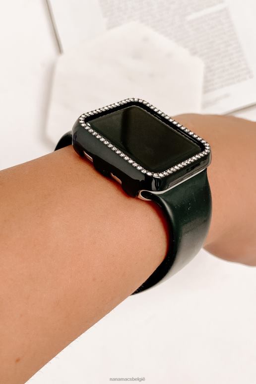 zwart het brengen van de bling strass Apple Watch-kast NanaMacs HPTT4574