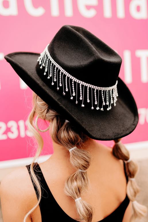 zwart Nashville Nights cowboyhoed met strass franjes NanaMacs HPTT4471