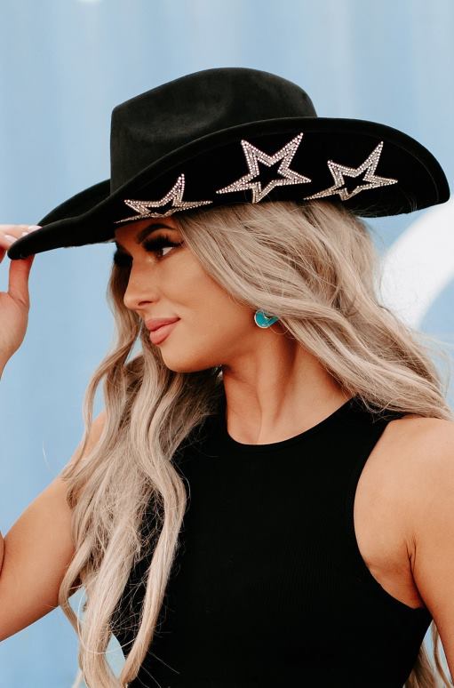 zwart star bezaaid line-up strass star cowboyhoed NanaMacs HPTT4475