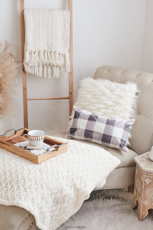 aquarel grijs/gebroken wit rechthoekige geruite kussensloop NanaMacs HPTT4553