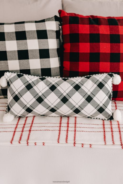 wit Zwart geloof pom pom kussen gooien NanaMacs HPTT4543