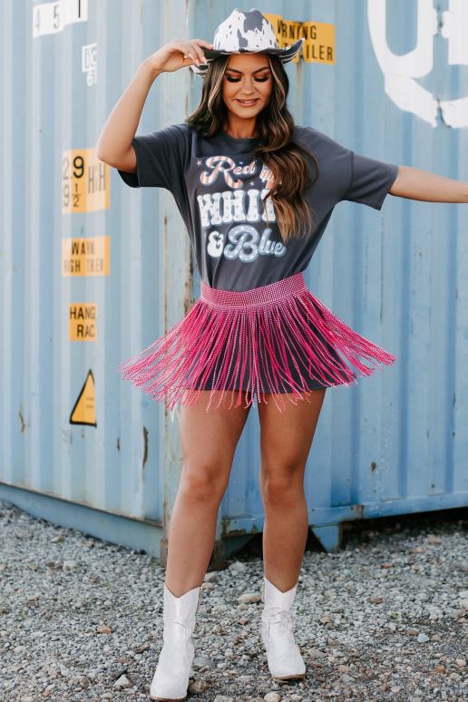 fuchsia laat me je zien burleske riem met strass franjes NanaMacs HPTT4451