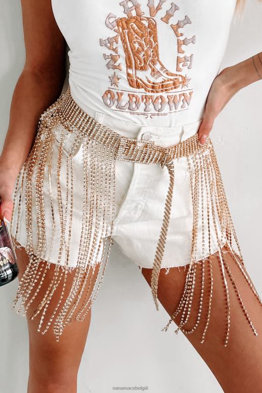 goud riem met strass franjes in het midden NanaMacs HPTT4561