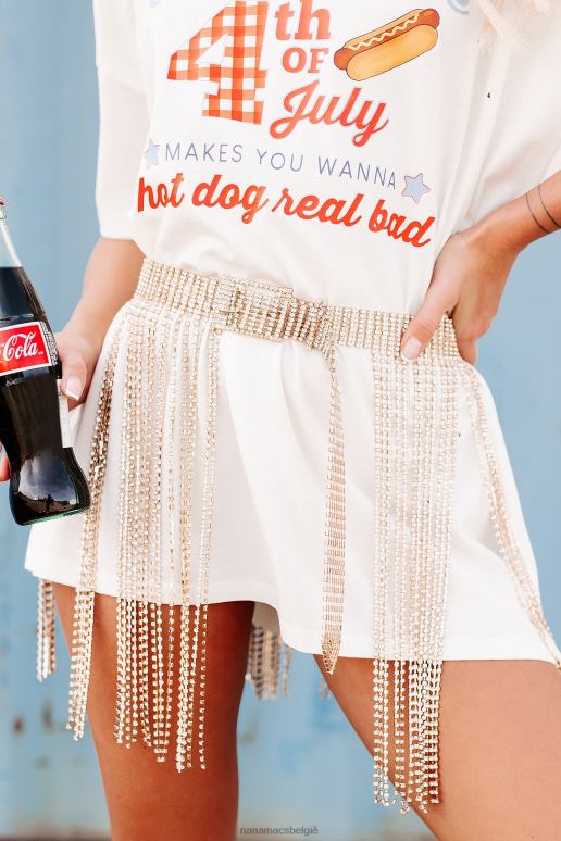 goud riem met strass franjes in het midden NanaMacs HPTT4561