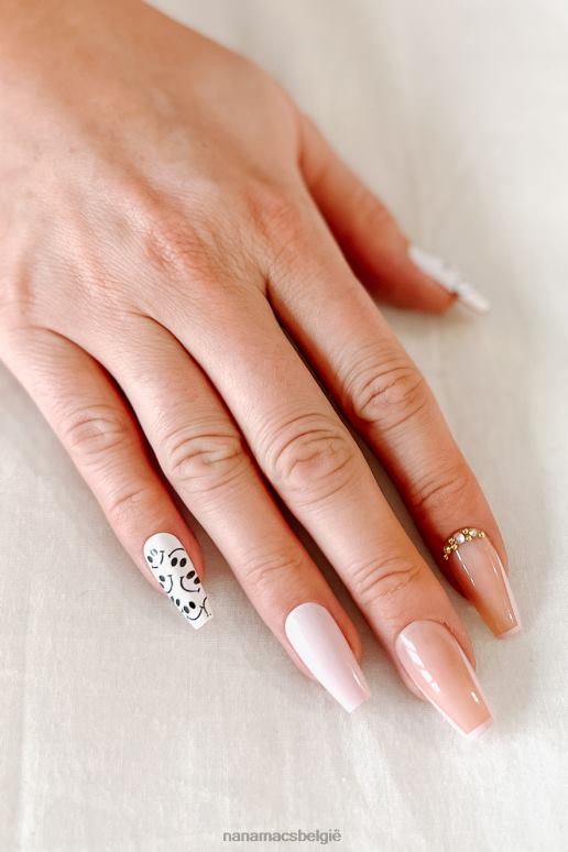 wit/nude/roze genageld een minuut valse nagel kit NanaMacs HPTT4532