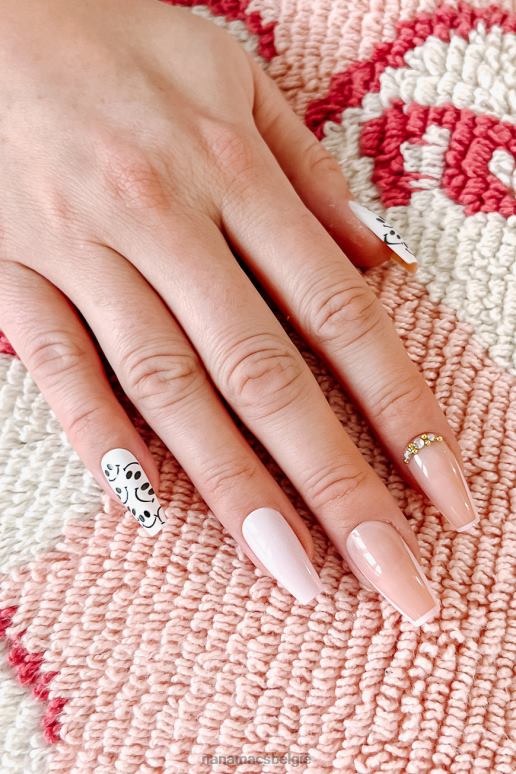 wit/nude/roze genageld een minuut valse nagel kit NanaMacs HPTT4532