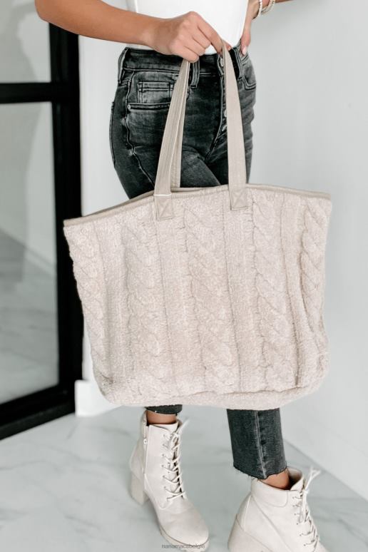 beige reisgenoot comfyluxe zachte kabel gebreide draagtas NanaMacs HPTT4505