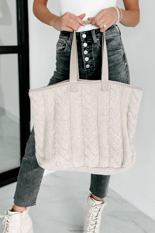 beige reisgenoot comfyluxe zachte kabel gebreide draagtas NanaMacs HPTT4505