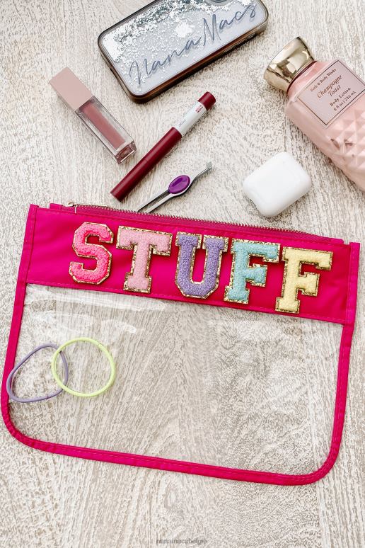 fuchsia/dingen bewaar het doorzichtig cosmetisch zakje voor de universiteitsbrief NanaMacs HPTT4566