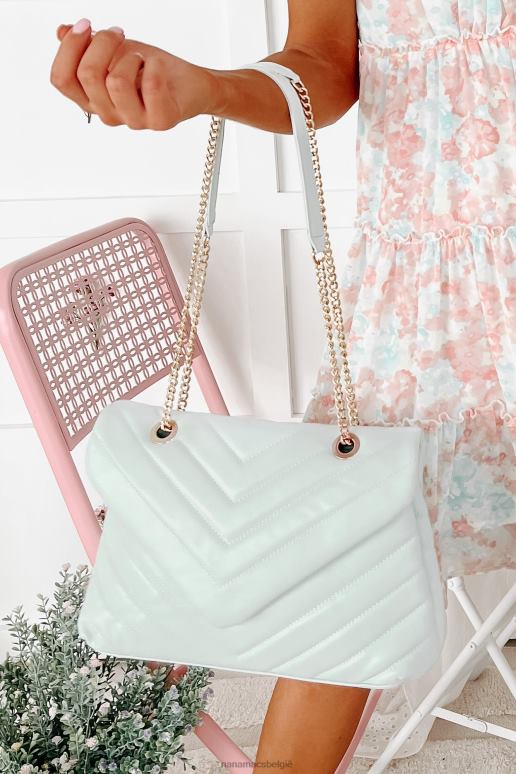 ijsblauw strut your stuff gewatteerde schoudertas van imitatieleer NanaMacs HPTT4513