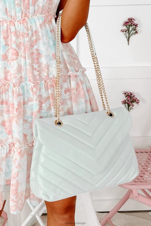 ijsblauw strut your stuff gewatteerde schoudertas van imitatieleer NanaMacs HPTT4513