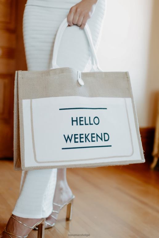 wit Hallo weekend Twijn draagtas NanaMacs HPTT4517