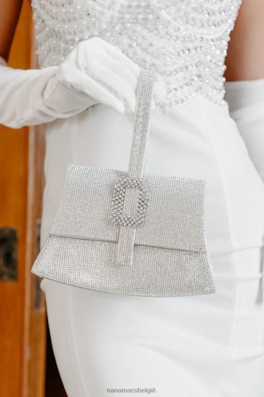 zilver aangewezen diva strass polshandvat tas NanaMacs HPTT4499
