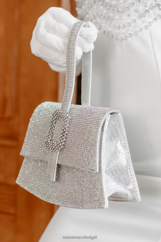 zilver aangewezen diva strass polshandvat tas NanaMacs HPTT4499