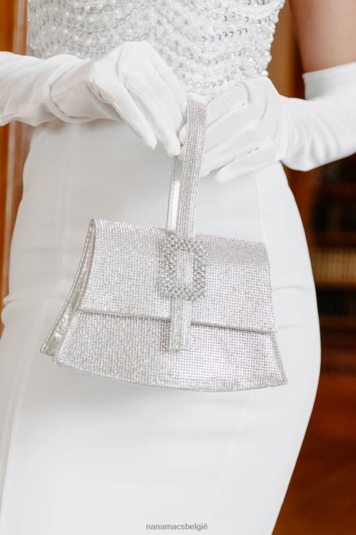 zilver aangewezen diva strass polshandvat tas NanaMacs HPTT4499