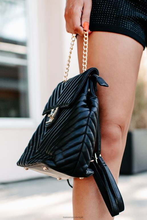 zwart nooit meer achterom kijken portemonnee van imitatieleer rugzak NanaMacs HPTT4526