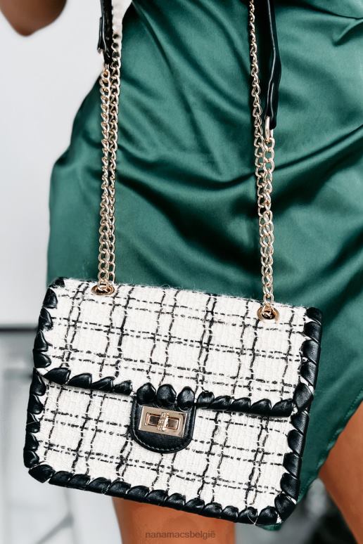 zwart wit gevaarlijk charmante geruite schoudertas NanaMacs HPTT4506