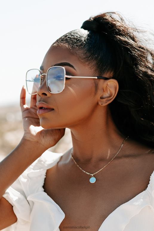 blauw/roze ontsnapping glam metalen montuur ombre zonnebril NanaMacs HPTT4448