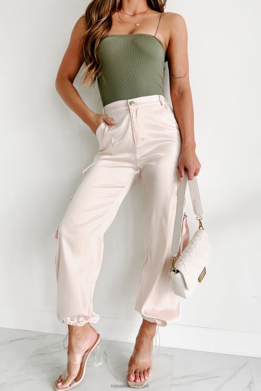 Champagne een stap boven de gemiddelde satijnen cargobroek NanaMacs HPTT3043