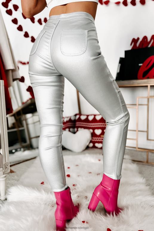 Metallisch zilver space cowboy metallic gecoate jegging NanaMacs HPTT3100