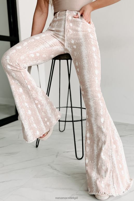 blozen hiss make-up mid-rise klokkenbroek met slangenprint NanaMacs HPTT3062