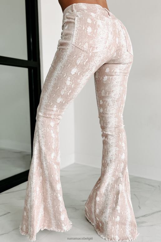 blozen hiss make-up mid-rise klokkenbroek met slangenprint NanaMacs HPTT3062