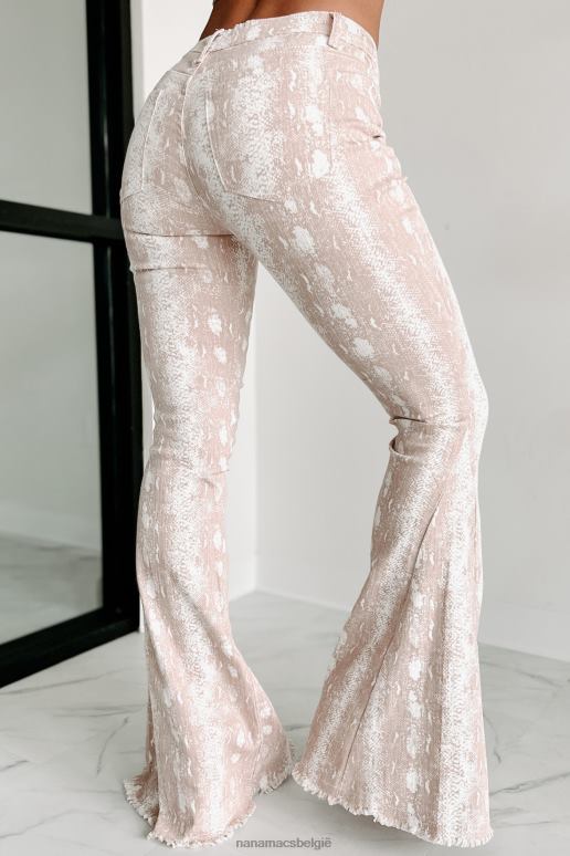blozen hiss make-up mid-rise klokkenbroek met slangenprint NanaMacs HPTT3062