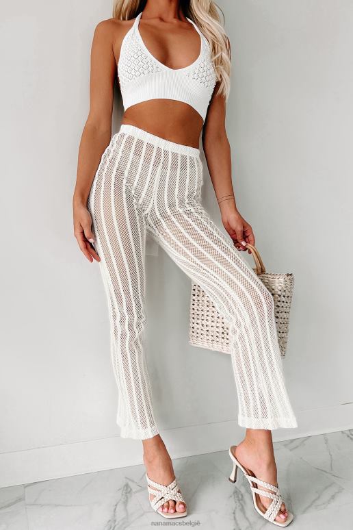 gebroken wit siesta keys uitlopende gehaakte broek NanaMacs HPTT3022