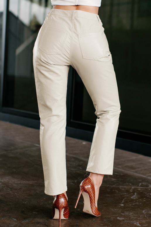 licht taupe einde discussie plooibroek met rechte pijpen NanaMacs HPTT3118