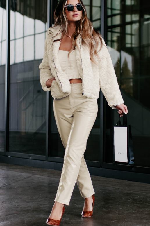 licht taupe einde discussie plooibroek met rechte pijpen NanaMacs HPTT3118