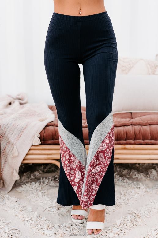 marine vreedzame aanwezigheid flare broek met hoge taille NanaMacs HPTT3125