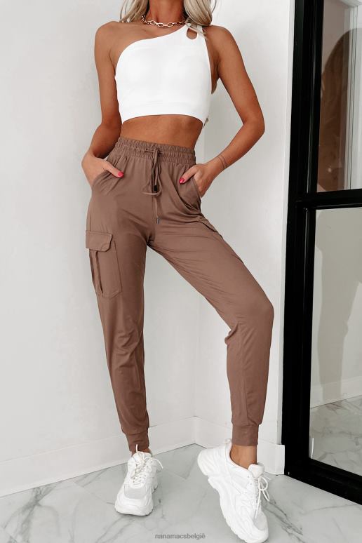 mokka just kickin' it boterzachte cargo-joggingbroek NanaMacs HPTT3089