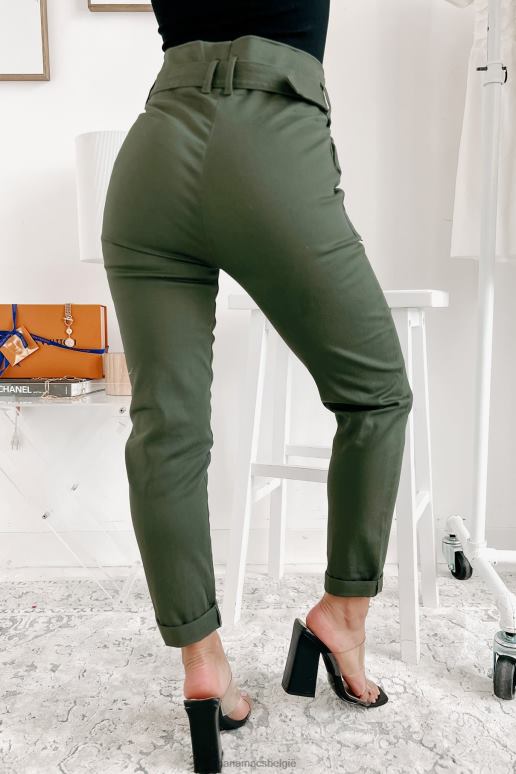 olijf nina paperbag broek met riem NanaMacs HPTT3044