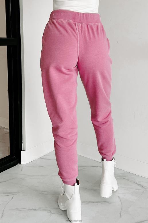 orchidee roze hard act to follow fleece joggingbroek met trekkoord in de taille NanaMacs HPTT3098