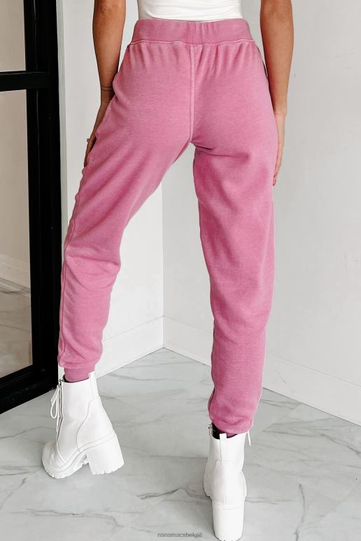 orchidee roze hard act to follow fleece joggingbroek met trekkoord in de taille NanaMacs HPTT3098