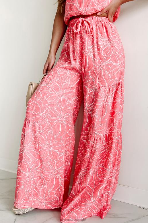 roze zoete gedachten gelaagde broek met wijde pijpen NanaMacs HPTT1585