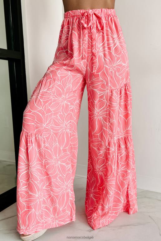 roze zoete gedachten gelaagde broek met wijde pijpen NanaMacs HPTT1585
