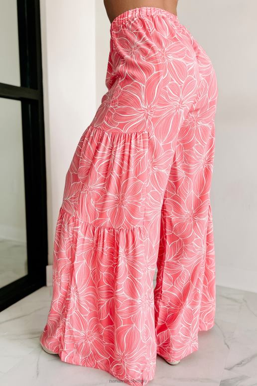 roze zoete gedachten gelaagde broek met wijde pijpen NanaMacs HPTT1585