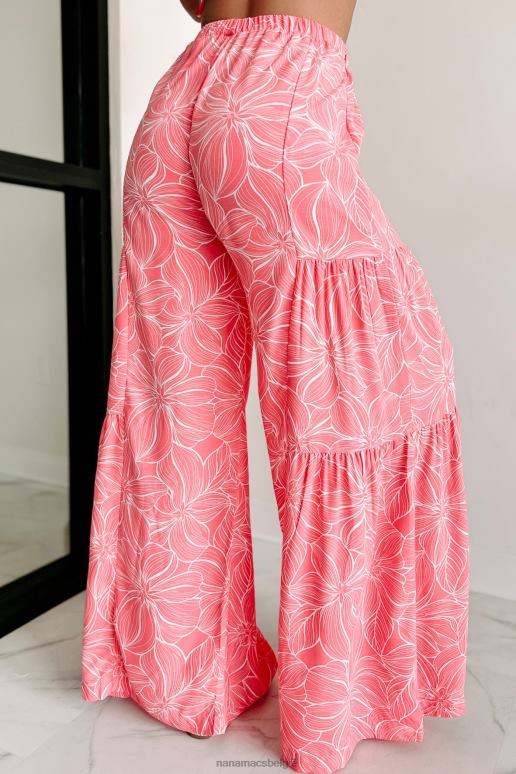 roze zoete gedachten gelaagde broek met wijde pijpen NanaMacs HPTT1585
