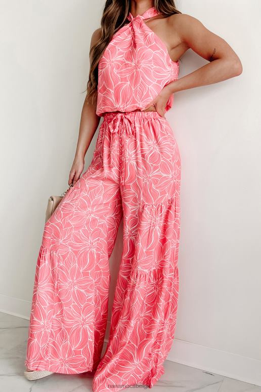 roze zoete gedachten gelaagde broek met wijde pijpen NanaMacs HPTT1585