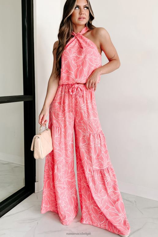 roze zoete gedachten gelaagde broek met wijde pijpen NanaMacs HPTT1585