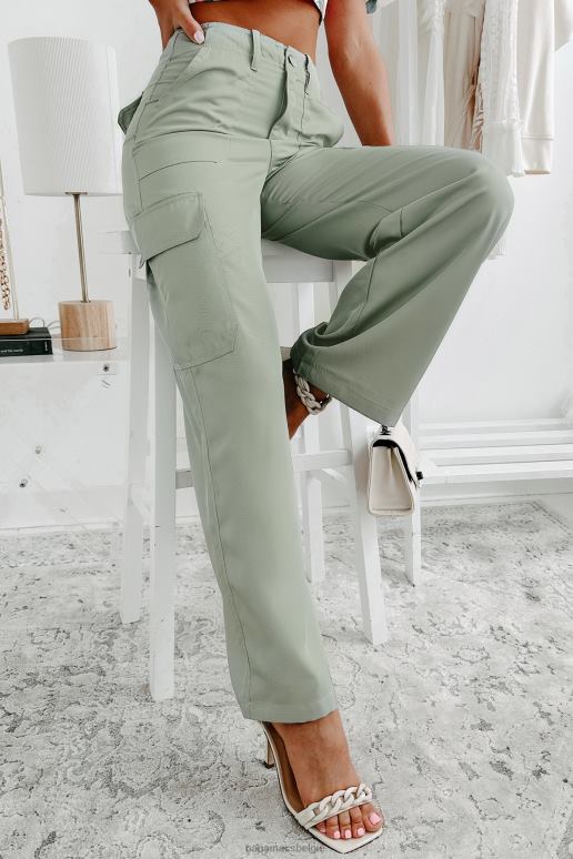 stoffige salie twijfel nooit over wijde pijpen cargobroeken NanaMacs HPTT3036