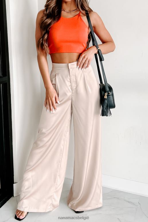 taupe verfijning in zijn beste broek met wijde pijpen NanaMacs HPTT3084