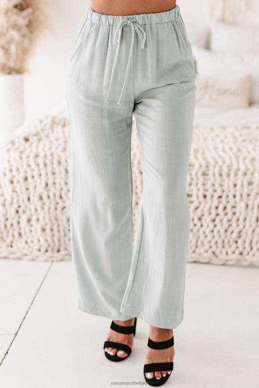 verstandig subtiele verfijning hoog getailleerde linnen broek met wijde pijpen NanaMacs HPTT3128