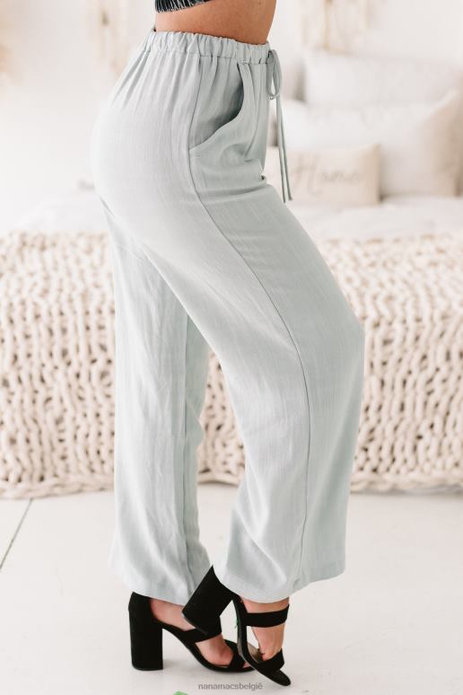 verstandig subtiele verfijning hoog getailleerde linnen broek met wijde pijpen NanaMacs HPTT3128