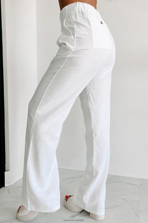 wit brunch in nantucket linnen broek met wijde pijpen NanaMacs HPTT3015